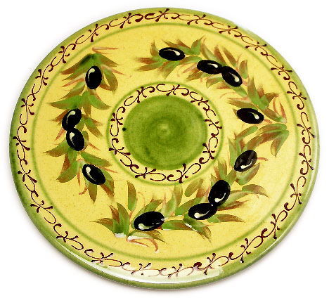 Provence hand made pottery Trivet / Pot Stand (OLIVE) - Click Image to Close